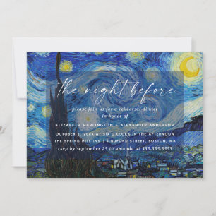 Starry Night Rehearsal Dinner Museum Wedding Invitation