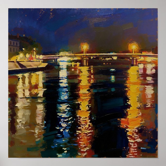 Starry Night Rhone After Van Gogh Poster (Front)