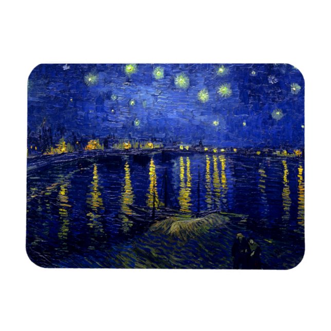Starry Night Rhone by Van Gogh Magnet (Horizontal)