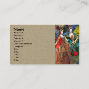 Starry Night Rococo Maidens Butterfly Wings Art Business Card