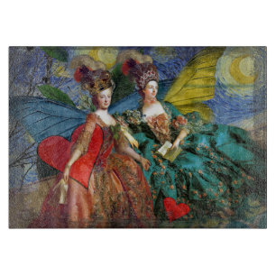 Starry Night Rococo Maidens Butterfly Wings Art Cutting Board