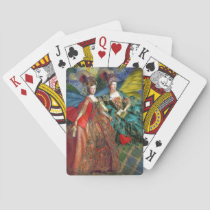 Starry Night Rococo Maidens Butterfly Wings Art Playing Cards