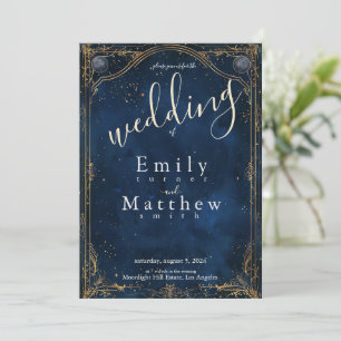 Starry Night Romance Wedding Invitation