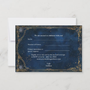 Starry Night Romance Wedding RSVP Card