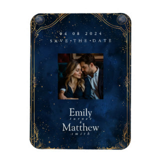 Starry Night Romance Wedding Save The Date Magnet