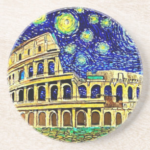Starry Night Rome Italy Coaster