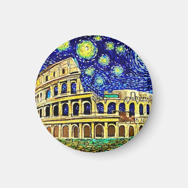 Starry Night Rome Italy Magnet (Front)