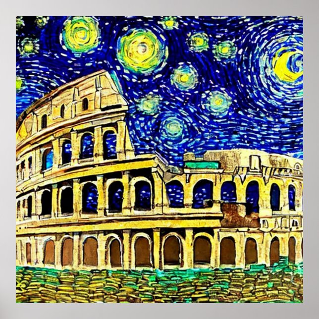 Starry Night Rome Italy Poster (Front)