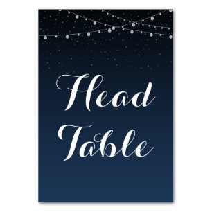 Starry Night Rustic Wedding Head Table Sign Number
