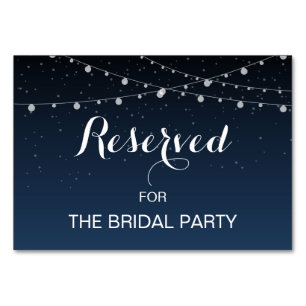 Starry Night Rustic Wedding Reserved Table Sign Number