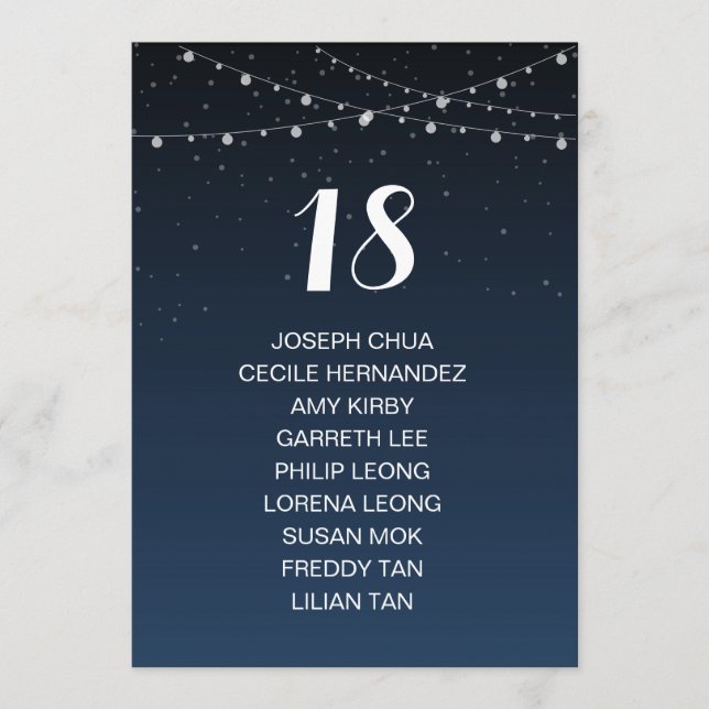 Starry Night Rustic Wedding Seating Chart Programme (Front)