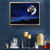 Starry Night Santa Claus Flying With Reindeer
