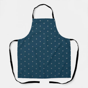 Starry Night Silver Stars Blue Apron