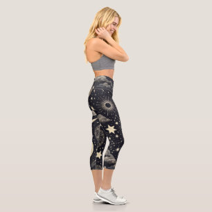 Starry Night Sky Capri Leggings