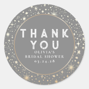 Starry Night Sky Celestial Thank You Classic Round Sticker