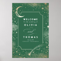 Starry Night Sky Celestial Wedding Welcome Sign