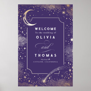 Starry Night Sky Celestial Wedding Welcome Sign