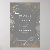 Starry Night Sky Celestial Wedding Welcome Sign