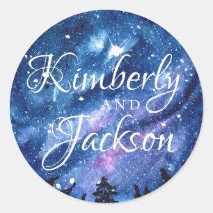 Starry Night Sky Classic Round Sticker