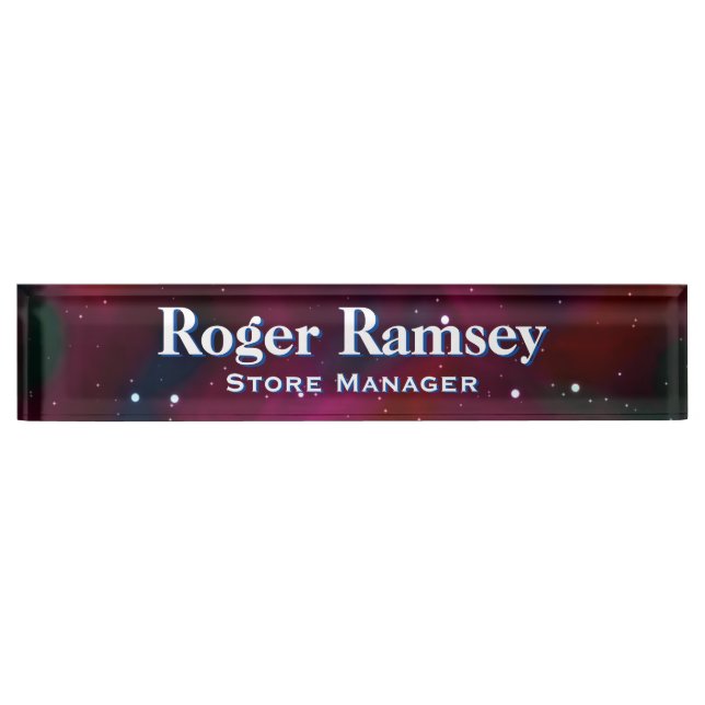 Starry Night Sky Desk Nameplate (Front)