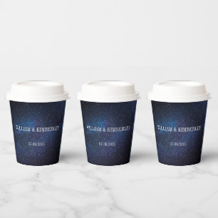Starry Night Sky Galaxy Elegant Wedding Paper Cups
