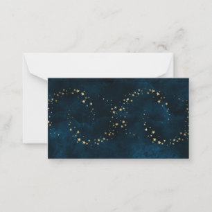 Starry Night Sky Golden Spiral Stars Dark Blue Card