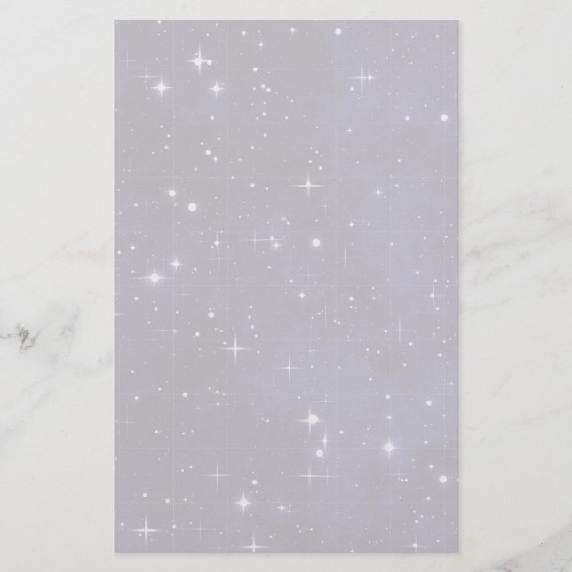 Starry Night Sky Grid Stationery (Front)