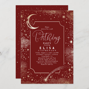 Starry Night Sky Moon Mystical Celestial Birthday Invitation