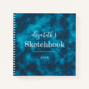Starry Night Sky Personalised Artist's Sketchbook Notebook