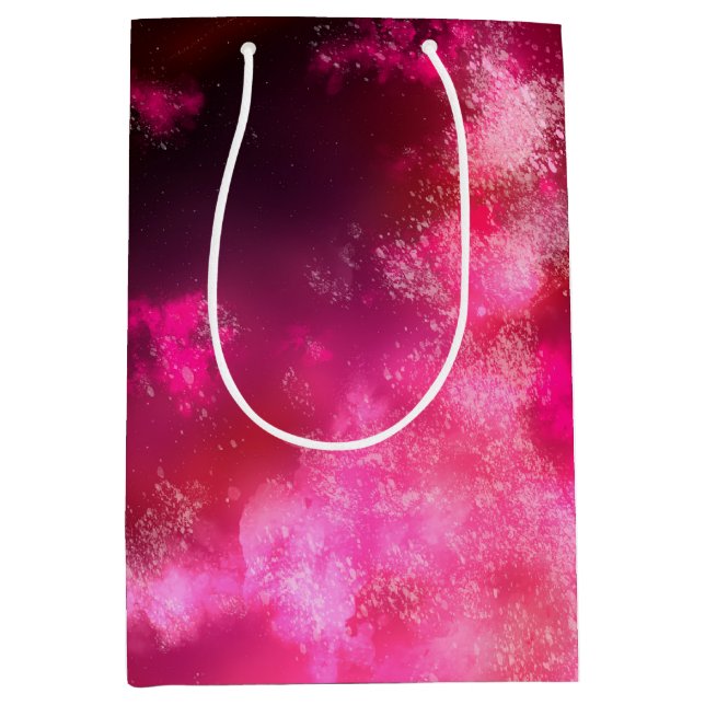 Starry Night Sky Pink Flare Birthday Gift Bag (Front)