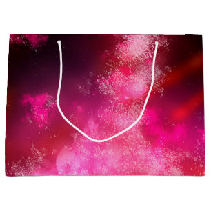 Starry Night Sky Pink Flare Birthday Gift Bag