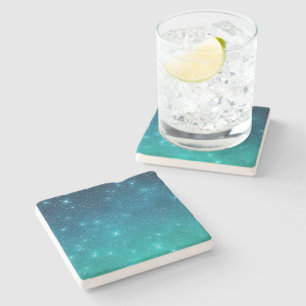 Starry Night Sky Stars Astrology Universe Blue Stone Coaster