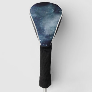 Starry Night Sky Stars Universe Midnight Blue Mist Golf Head Cover