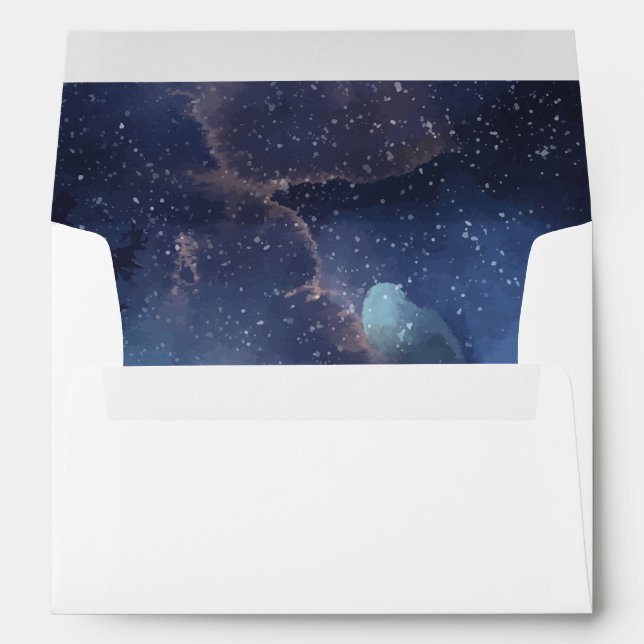 Starry Night Sky Wedding Envelope (Back (Bottom))
