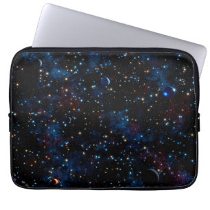Starry night sky with stars and planets laptop sleeve