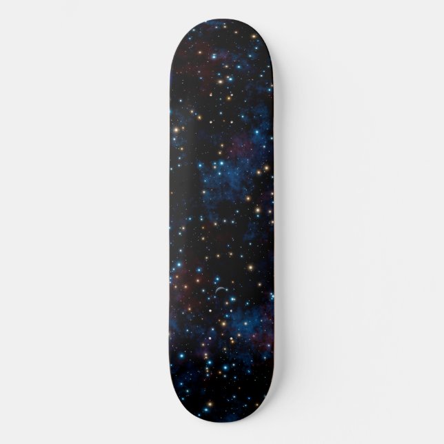 Starry night sky with stars and planets skateboard (Front)