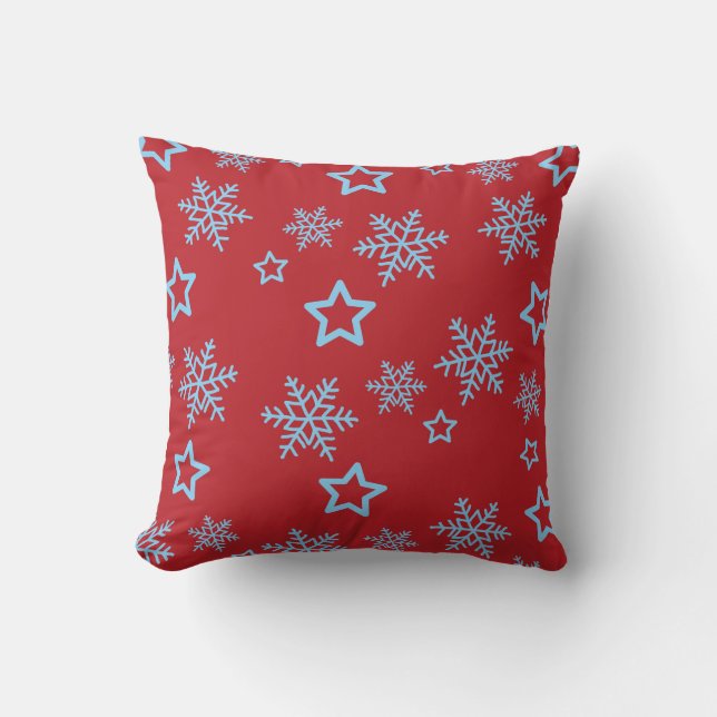 Starry Night Snowfall Pillow (Front)