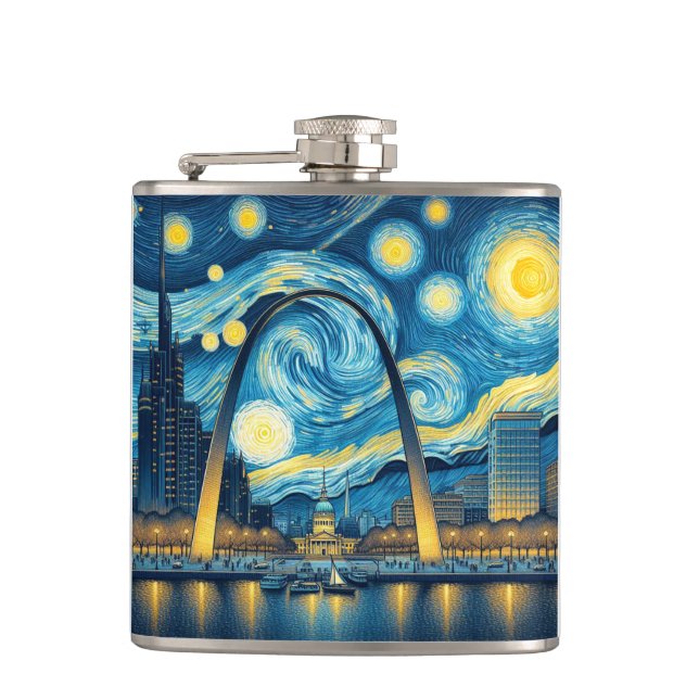Starry Night St. Louis Missouri Hip Flask (Front)