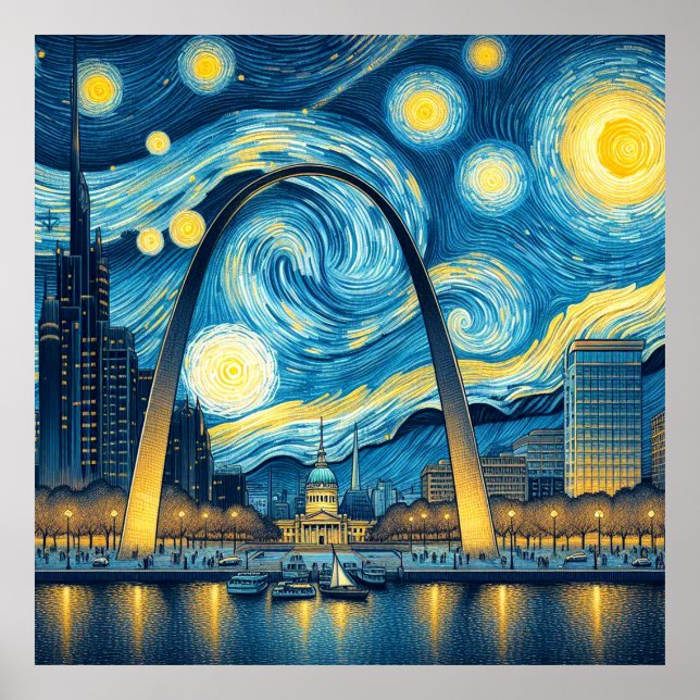 Starry Night St. Louis Missouri Poster (Front)