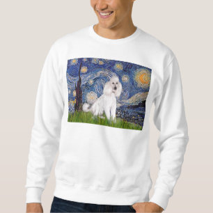 Starry Night - Standard White Poodle (C) Sweatshirt