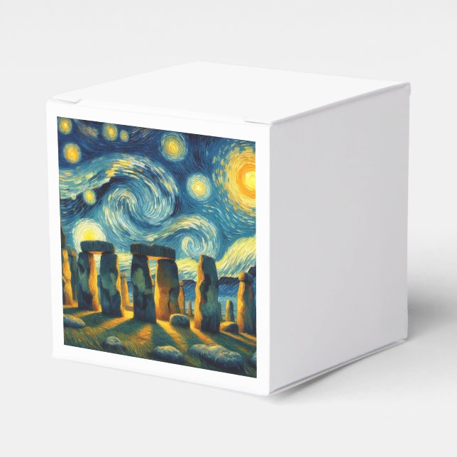 Starry Night Stonehenge Favour Box (Front Side)