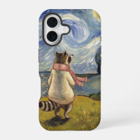Starry Night Stroll – Cosy Racoon Art