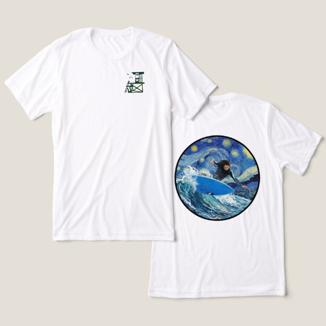 Starry Night Surfer  Tri-Blend Shirt (Design Front & Back)