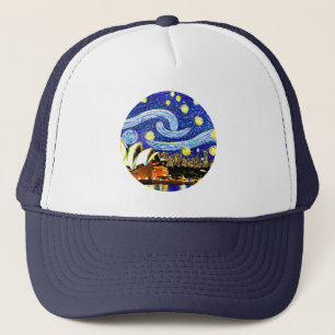 Starry Night Sydney Australia Opera House Trucker Hat