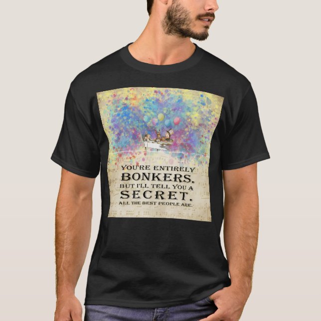 Starry Night Tea Party - Alice In Wonderland Bonke T-Shirt (Front)
