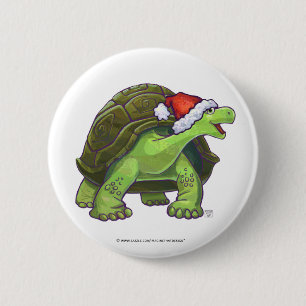 Starry Night Tortoise Christmas 6 Cm Round Badge