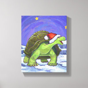 Starry Night Tortoise Christmas Canvas Print