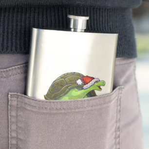 Starry Night Tortoise Christmas Hip Flask