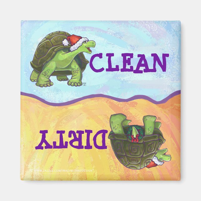 Starry Night Tortoise Christmas Magnet (Front)