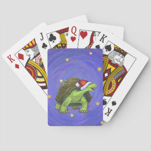 Starry Night Tortoise Christmas Playing Cards